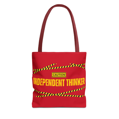 Tote Bag (Red) | Independent Thinker | Design for Book Lovers, Students, Teachers, Gifts, Everyday Use