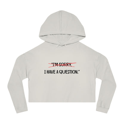 Women’s Cropped Hooded Sweatshirt | Question (Front print)
