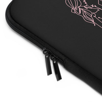 Laptop Sleeve (Black) | Insatiably Curious | Stylish Tech Case, Gift for Students, Writers, Creatives, Unique Laptop Pouch
