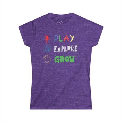 Women's Graphic T-Shirt | Play Explore Grow | Casual Everyday Wear