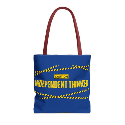 Tote Bag (Blue) | Independent Thinker | Design for Book Lovers, Students, Teachers, Gifts, Everyday Use