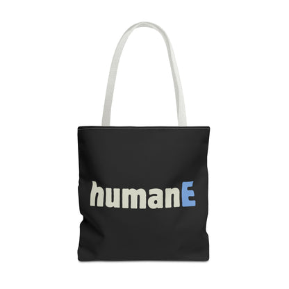 Tote Bag (Black) | humanE | Design for Book Lovers, Students, Teachers, Gifts, Everyday Use