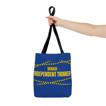Tote Bag (Blue) | Independent Thinker | Design for Book Lovers, Students, Teachers, Gifts, Everyday Use