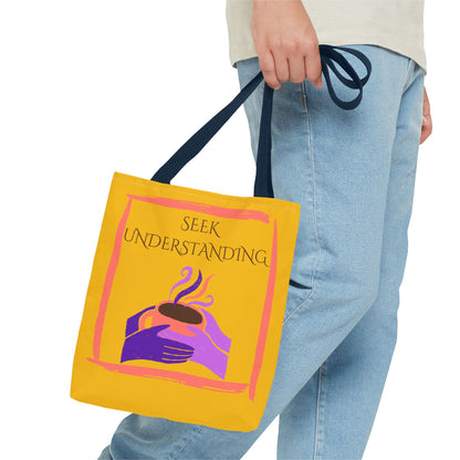Tote Bag (Yellow) | Understanding | Design for Book Lovers, Students, Teachers, Gifts, Everyday Use