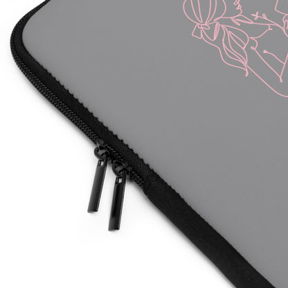 Laptop Sleeve (Grey) | Insatiably Curious | Stylish Tech Case, Gift for Students, Writers, Creatives, Unique Laptop Pouch