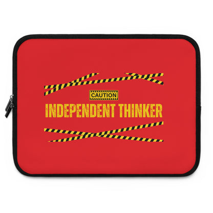 Laptop Sleeve (Red) | Independent Thinker | Stylish Tech Case, Gift for Students, Writers, Creatives, Gender-Neutral Design, Unique Laptop Pouch