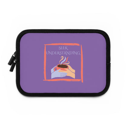 Laptop Sleeve (Purple) | Understanding | Stylish Tech Case, Gift for Students, Writers, Creatives, Gender-Neutral Design, Unique Laptop Pouch