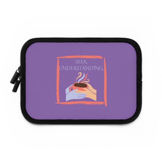 Laptop Sleeve (Purple) | Understanding | Stylish Tech Case, Gift for Students, Writers, Creatives, Gender-Neutral Design, Unique Laptop Pouch