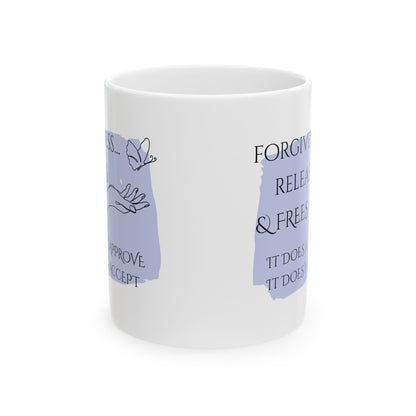 Ceramic Mug, 11oz, both sides, Lilac | Forgiveness