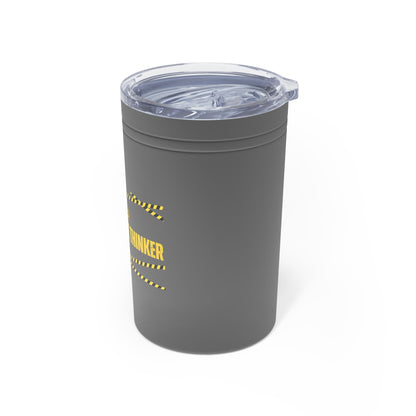 Tumbler (white, grey) - Insulated Cup for Travel, Gifts, School, Adventurous, Inspirational, Outdoor Fun | Independent Thinker