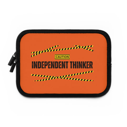 Laptop Sleeve (Orange) | Independent Thinker | Stylish Tech Case, Gift for Students, Writers, Creatives, Gender-Neutral Design, Unique Laptop Pouch