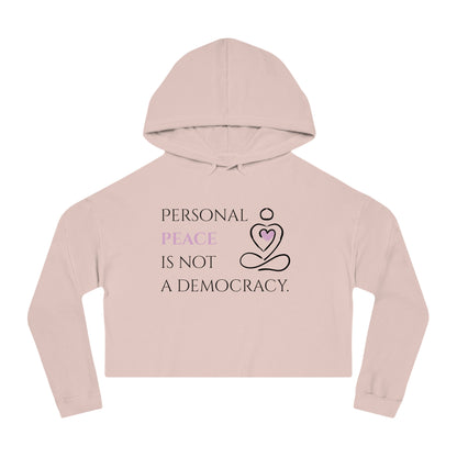 Women’s Cropped Hooded Sweatshirt | Peace (Front print)