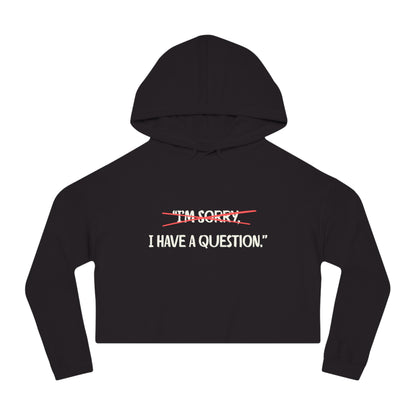 Women’s Cropped Hooded Sweatshirt | Question (Front print)