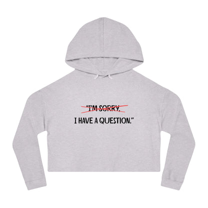 Women’s Cropped Hooded Sweatshirt | Question (Front print)