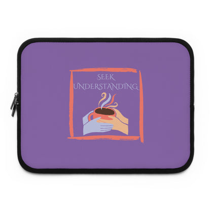 Laptop Sleeve (Purple) | Understanding | Stylish Tech Case, Gift for Students, Writers, Creatives, Gender-Neutral Design, Unique Laptop Pouch