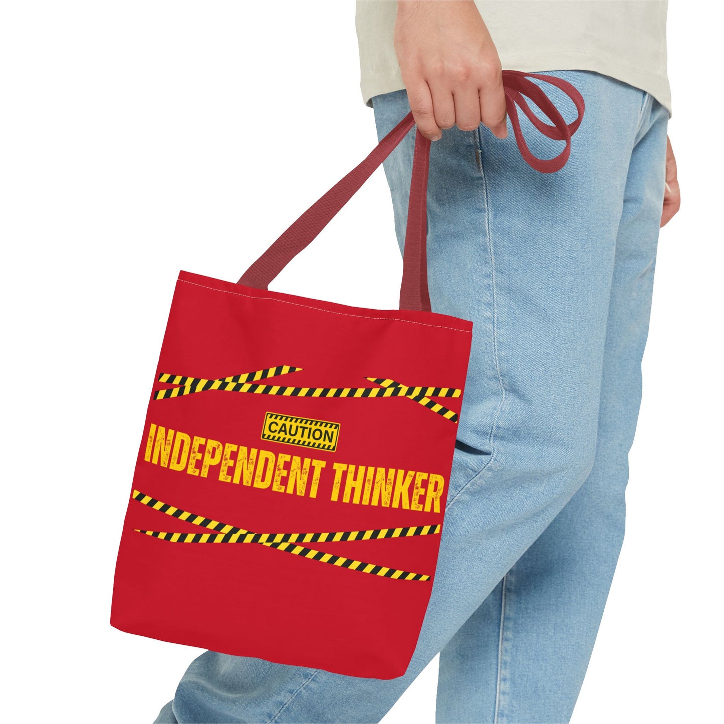 Tote Bag (Red) | Independent Thinker | Design for Book Lovers, Students, Teachers, Gifts, Everyday Use