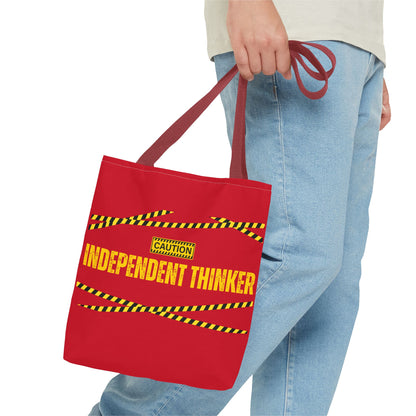 Tote Bag (Red) | Independent Thinker | Design for Book Lovers, Students, Teachers, Gifts, Everyday Use
