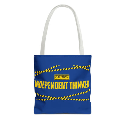 Tote Bag (Blue) | Independent Thinker | Design for Book Lovers, Students, Teachers, Gifts, Everyday Use