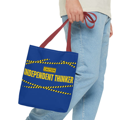 Tote Bag (Blue) | Independent Thinker | Design for Book Lovers, Students, Teachers, Gifts, Everyday Use