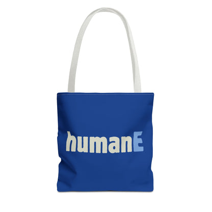 Tote Bag (Blue) | humanE | Design for Book Lovers, Students, Teachers, Gifts, Everyday Use