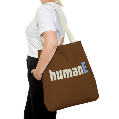 Tote Bag (Brown) | humanE | Design for Book Lovers, Students, Teachers, Gifts, Everyday Use