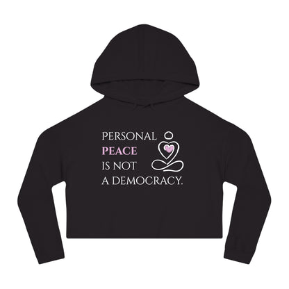 Women’s Cropped Hooded Sweatshirt | Peace (Front print)