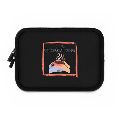 Laptop Sleeve (Black) | Understanding | Stylish Tech Case, Gift for Students, Writers, Creatives, Gender-Neutral Design, Unique Laptop Pouch