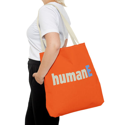 Tote Bag (Orange) | humanE | Design for Book Lovers, Students, Teachers, Gifts, Everyday Use