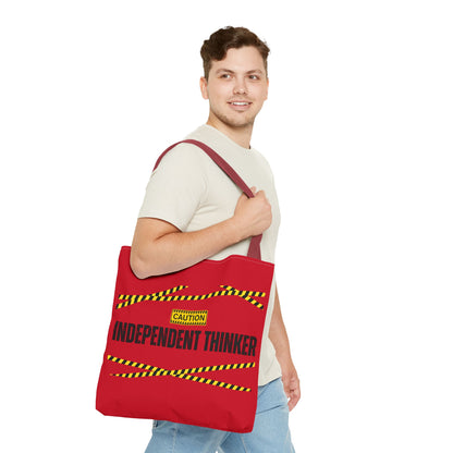 Tote Bag (Red) | Independent Thinker | Design for Book Lovers, Students, Teachers, Gifts, Everyday Use