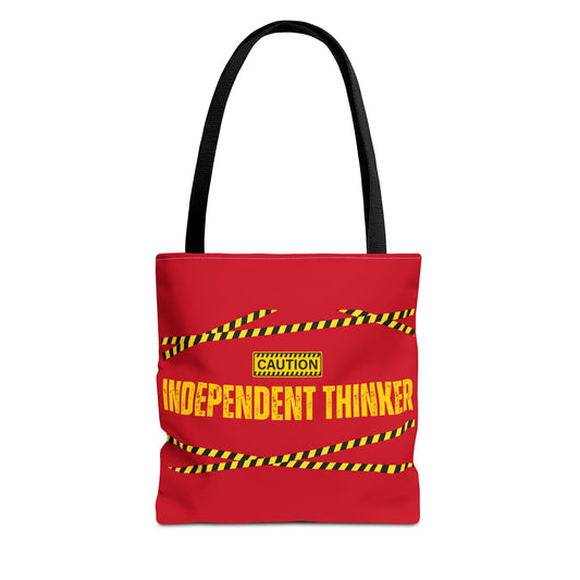 Tote Bag (Red) | Independent Thinker | Design for Book Lovers, Students, Teachers, Gifts, Everyday Use