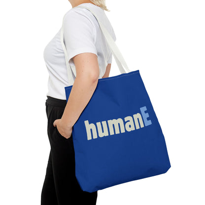 Tote Bag (Blue) | humanE | Design for Book Lovers, Students, Teachers, Gifts, Everyday Use
