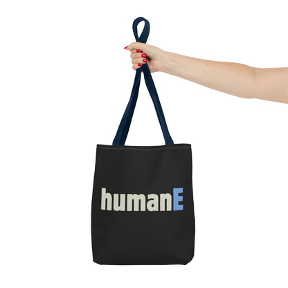 Tote Bag (Black) | humanE | Design for Book Lovers, Students, Teachers, Gifts, Everyday Use