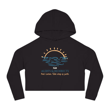 Women’s Cropped Hooded Sweatshirt | Redirect (Front print)