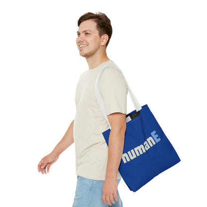 Tote Bag (Blue) | humanE | Design for Book Lovers, Students, Teachers, Gifts, Everyday Use