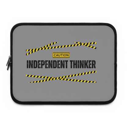 Laptop Sleeve (Grey) | Independent Thinker | Stylish Tech Case, Gift for Students, Writers, Creatives, Gender-Neutral Design, Unique Laptop Pouch