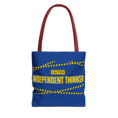 Tote Bag (Blue) | Independent Thinker | Design for Book Lovers, Students, Teachers, Gifts, Everyday Use
