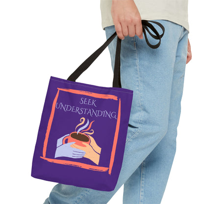 Tote Bag (Purple) | Understanding | Design for Book Lovers, Students, Teachers, Gifts, Everyday Use