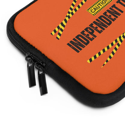 Laptop Sleeve (Orange) | Independent Thinker | Stylish Tech Case, Gift for Students, Writers, Creatives, Gender-Neutral Design, Unique Laptop Pouch