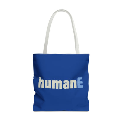 Tote Bag (Blue) | humanE | Design for Book Lovers, Students, Teachers, Gifts, Everyday Use