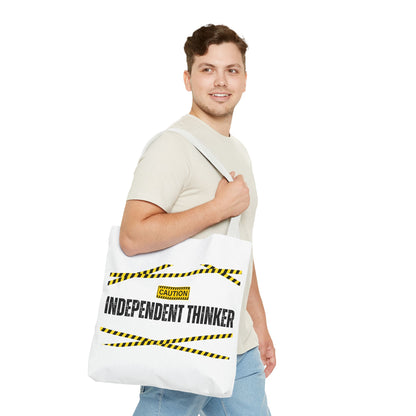 Tote Bag (White) | Independent Thinker | Design for Book Lovers, Students, Teachers, Gifts, Everyday Use