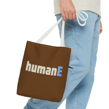 Tote Bag (Brown) | humanE | Design for Book Lovers, Students, Teachers, Gifts, Everyday Use