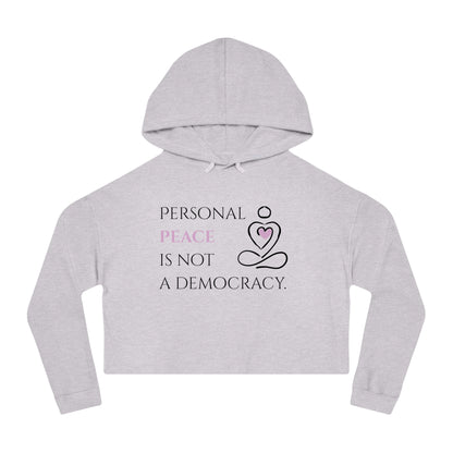 Women’s Cropped Hooded Sweatshirt | Peace (Front print)