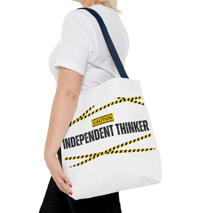 Tote Bag (White) | Independent Thinker | Design for Book Lovers, Students, Teachers, Gifts, Everyday Use