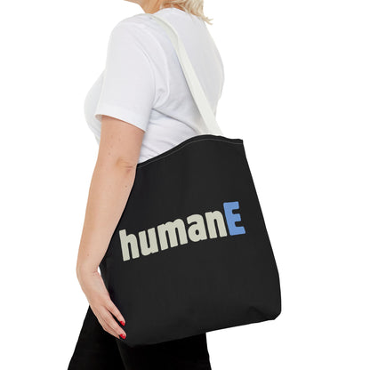 Tote Bag (Black) | humanE | Design for Book Lovers, Students, Teachers, Gifts, Everyday Use