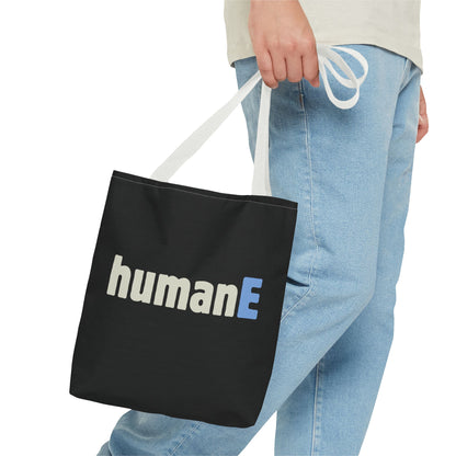 Tote Bag (Black) | humanE | Design for Book Lovers, Students, Teachers, Gifts, Everyday Use