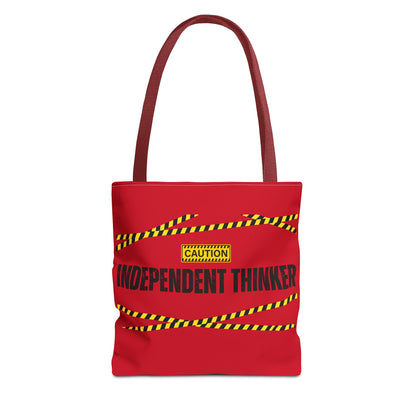 Tote Bag (Red) | Independent Thinker | Design for Book Lovers, Students, Teachers, Gifts, Everyday Use
