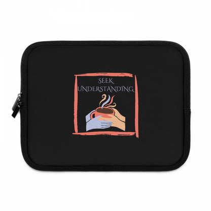 Laptop Sleeve (Black) | Understanding | Stylish Tech Case, Gift for Students, Writers, Creatives, Gender-Neutral Design, Unique Laptop Pouch