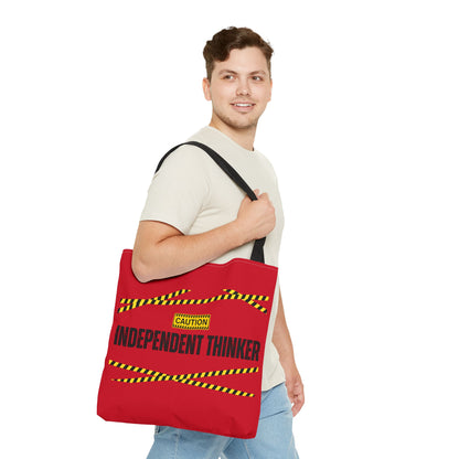 Tote Bag (Red) | Independent Thinker | Design for Book Lovers, Students, Teachers, Gifts, Everyday Use