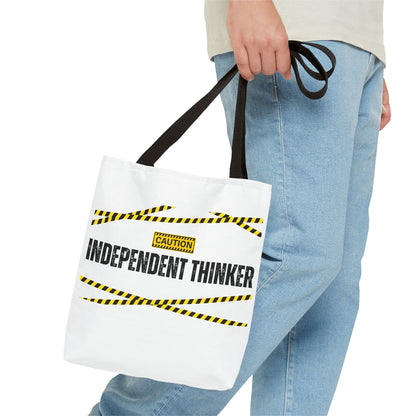 Tote Bag (White) | Independent Thinker | Design for Book Lovers, Students, Teachers, Gifts, Everyday Use