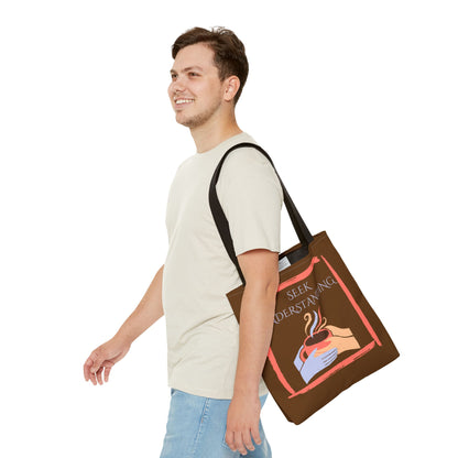 Tote Bag (Brown) | Understanding | Design for Book Lovers, Students, Teachers, Gifts, Everyday Use
